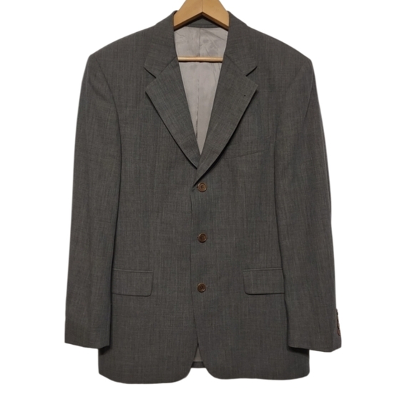 Hugo Boss Gray Suit Coat 3 Button Sports Blazer 40R Wool Jacket - Picture 1 of 10